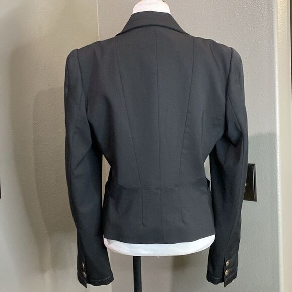 Just Cavalli Wool Black Two Button Women's Blazer US 8 medium IT 44 - Picture 13 of 15